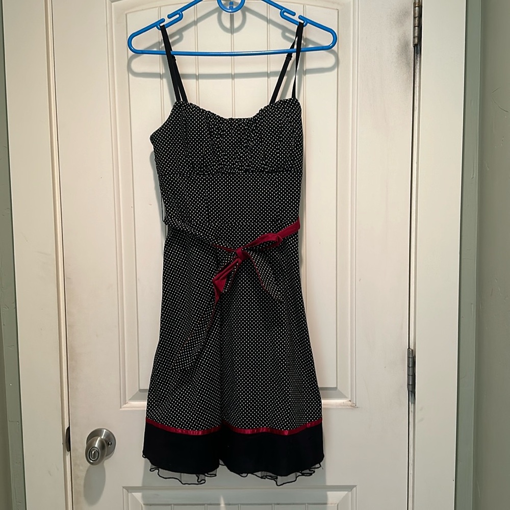 SALE! Maurices black and white Polka Dot Dress with tulle.